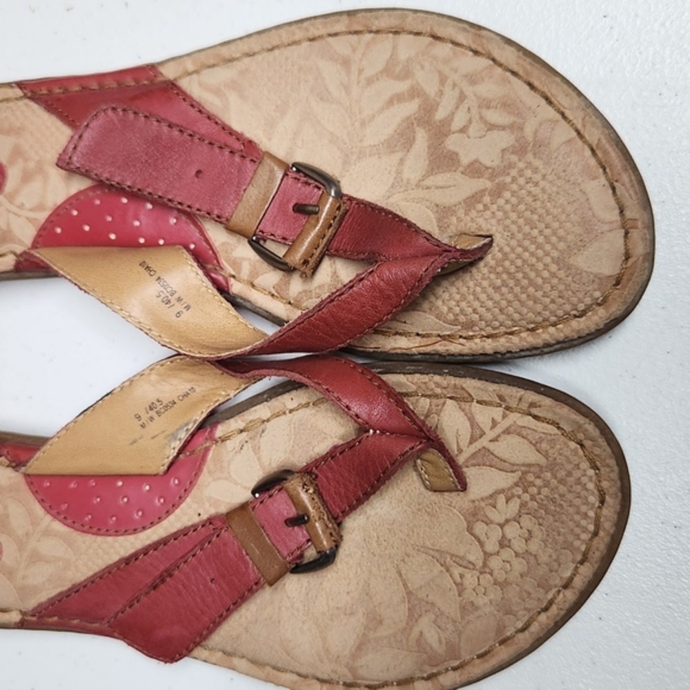 Red Leather Women's Sandals